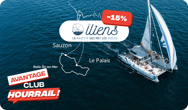 Visuel avantage Club HOURRAIL : −15 % sur les navettes à la voile Iliens.