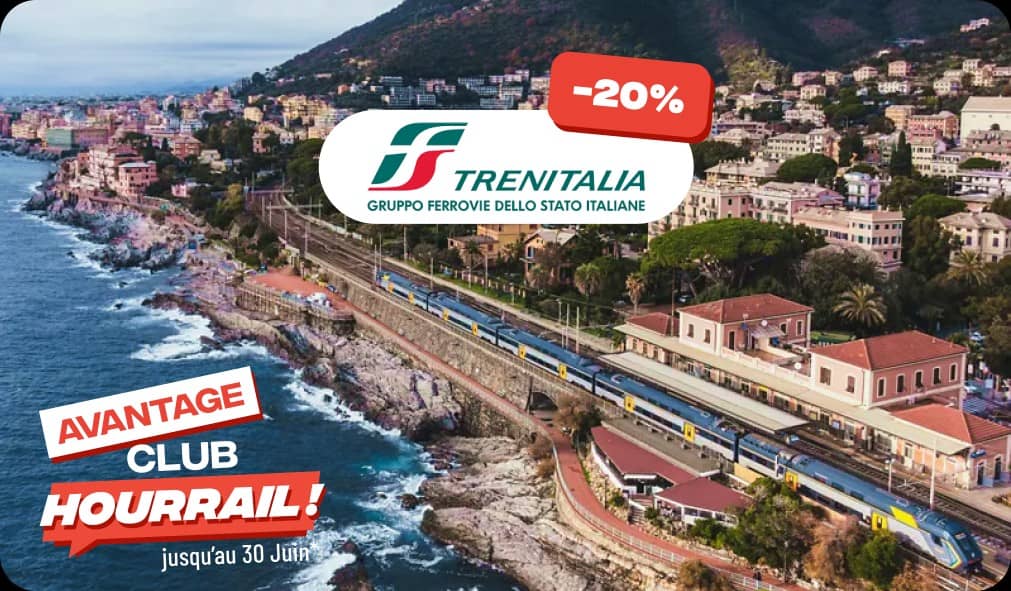 Avantage Club HOURRAIL ! Trenitalia Freccia : visuel promo -20 % en Italie.